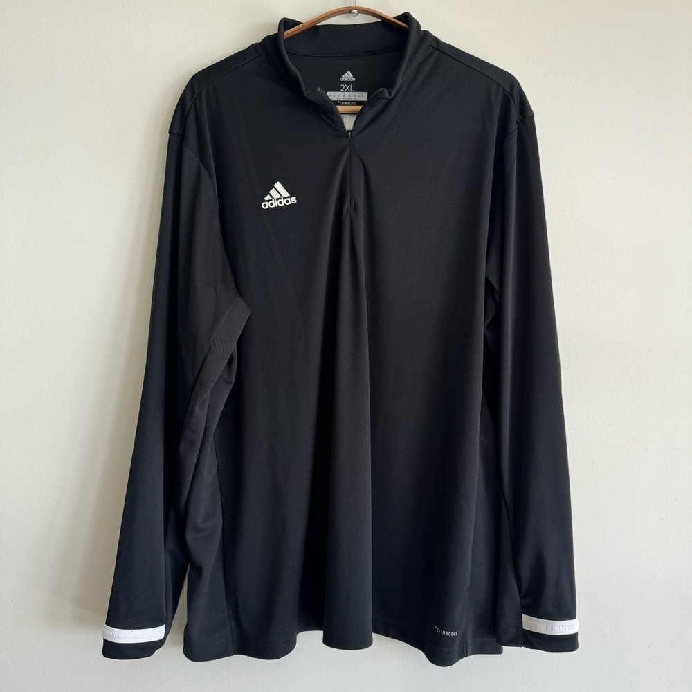ADIDAS plus women’s black 1/4 zip pullover climacool soccer team jersey 2x c